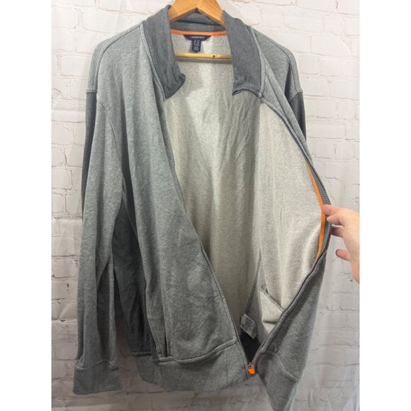 Lands End Zip Up Sweatshirt Mens Size XXL Gray Color Block Jacket - Picture 6 of 8